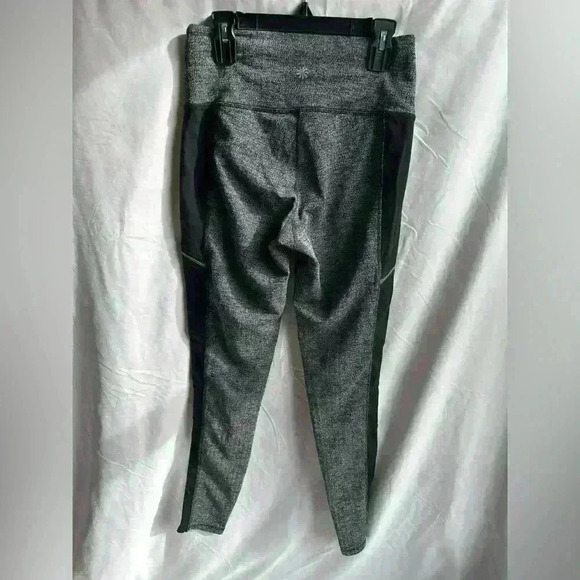 Athleta Leggings Black and Gray with Zipper Pockets Size S - Picture 2 of 3